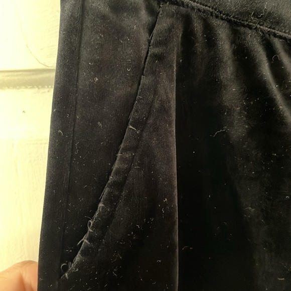 Good American Black Velvet Velour Black Flare Leg Trouser Pants - Picture 5 of 8